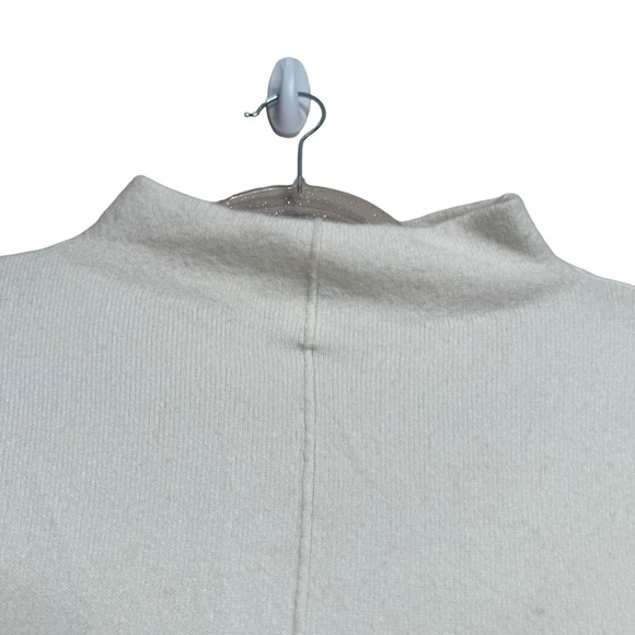 Nordstrom Collection Sweater M  Funnel Neck Wool Blend Ivory White - Picture 3 of 8
